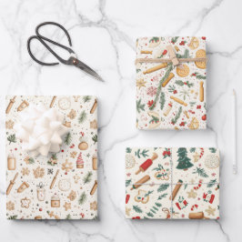 Weihnachtsgebäck Geschenkpapier Set