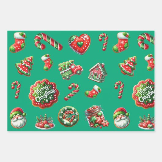 Weihnachtsgebäck Geschenkpapier Set (Vorderseite 2)