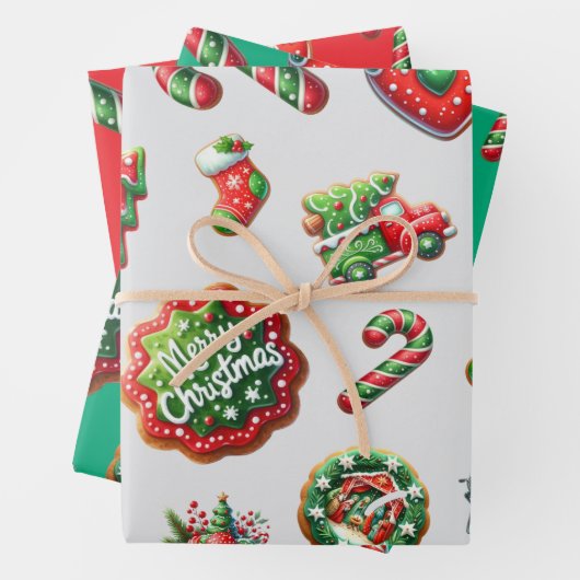 Weihnachtsgebäck Geschenkpapier Set (Beispiel)