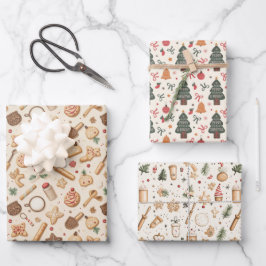 Weihnachtsgebäck Geschenkpapier Set