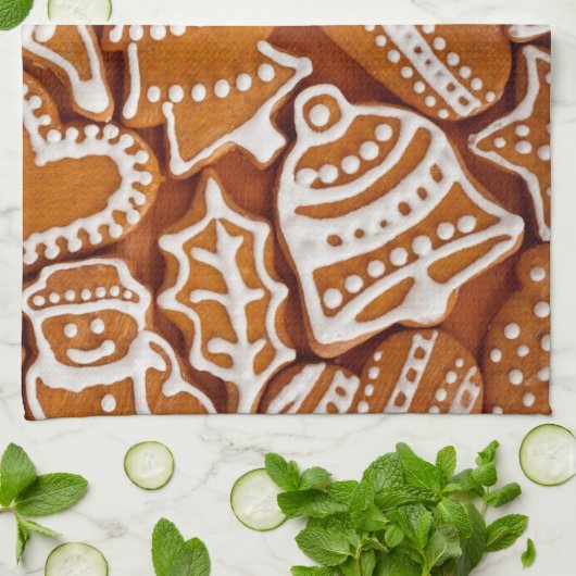 Weihnachtsgebäck Geschirrtuch (Gefaltet)