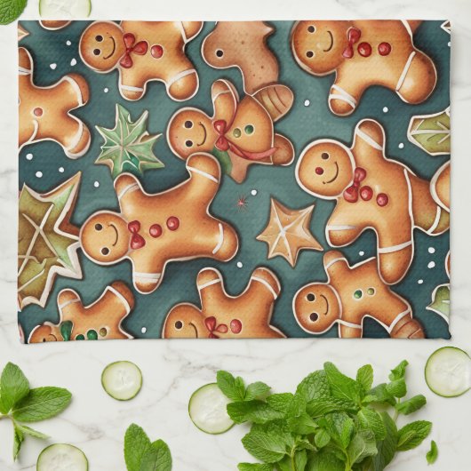 Weihnachtsgebäck Geschirrtuch (Gefaltet)