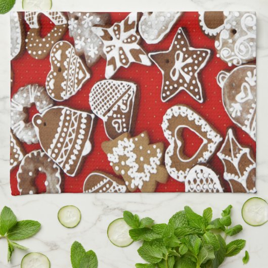 Weihnachtsgebäck Geschirrtuch (Gefaltet)