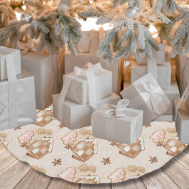 Weihnachtsgebäck Haus Pink Cookies Brown Polyester Weihnachtsbaumdecke