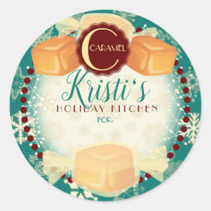 Weihnachtsgebäck hausgemachte Karamellen Weihnacht Runder Aufkleber