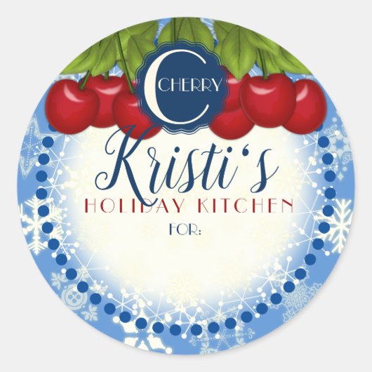 Weihnachtsgebäck hausgemachte Kirschen Weihnachten Runder Aufkleber (Vorderseite)