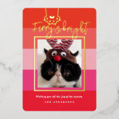 Weihnachtsgebäck & Helles Foto Rot Folien Feiertagskarte (Vorderseite)