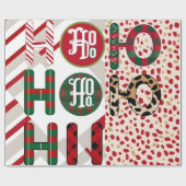 Weihnachtsgebäck "HO HO HO" mit festlichem Weihnac Geschenkpapier (Flach)