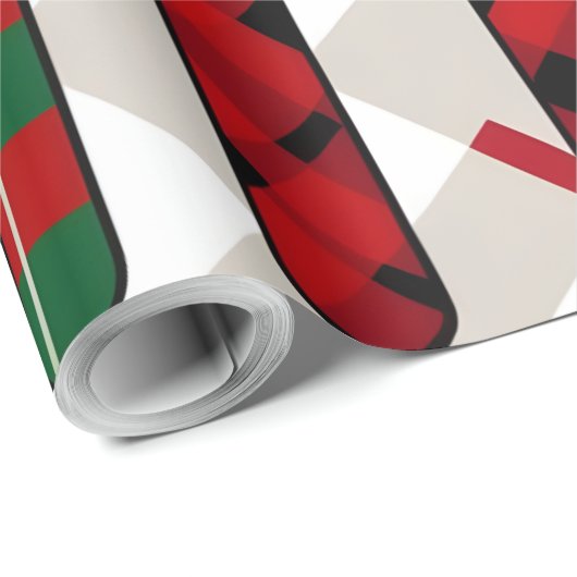 Weihnachtsgebäck "HO HO HO" mit festlichem Weihnac Geschenkpapier (Rolleneckpunkt)