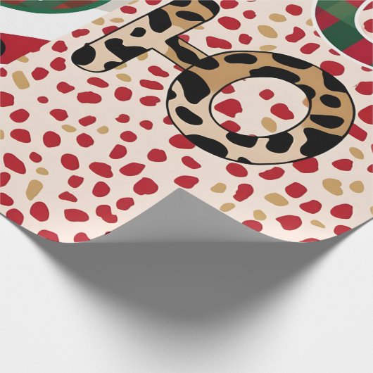 Weihnachtsgebäck "HO HO HO" mit festlichem Weihnac Geschenkpapier (Ecke)