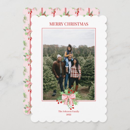 Weihnachtsgebäck & Holly Einladung (Vorne/Hinten)