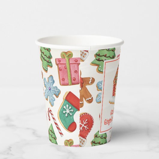 Weihnachtsgebäck im Wasserfarben Häusliche Cookies Pappbecher (Rechts)