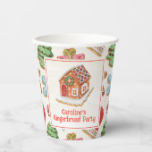 Weihnachtsgebäck im Wasserfarben Häusliche Cookies Pappbecher (Vorderseite)