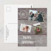 Weihnachtsgebäck Imitate Dunkles Holz Foto Monogra Postkarte (Vorne/Hinten)