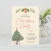 Weihnachtsgebäck in Aquarellen Rot und Grün Party Einladung (Stehend Vorderseite)