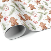 Weihnachtsgebäck in Aquarellfarbe gekachelt Geschenkpapier (Rolleneckpunkt)