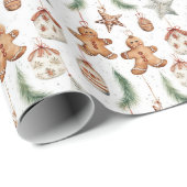 Weihnachtsgebäck in Aquarellfarbe gekachelt Geschenkpapier (Rolleneckpunkt)