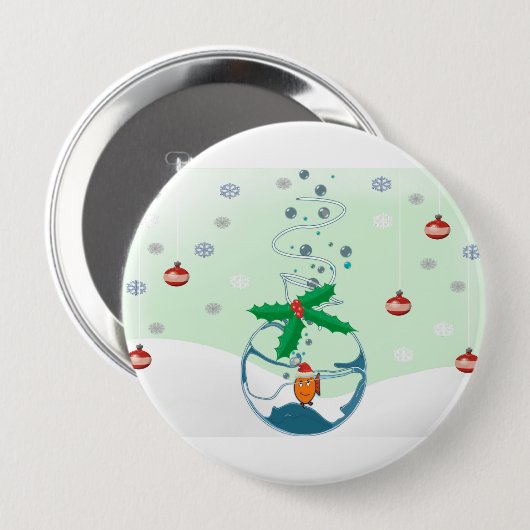 Weihnachtsgebäck in einer Tasche Holly-Verzierunge Button (Vorne & Hinten)