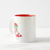 Weihnachtsgebäck in Rot & Sterne Zweifarbige Tasse (Vorderseite Links)