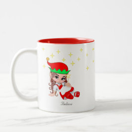 Weihnachtsgebäck in Rot & Sterne Zweifarbige Tasse