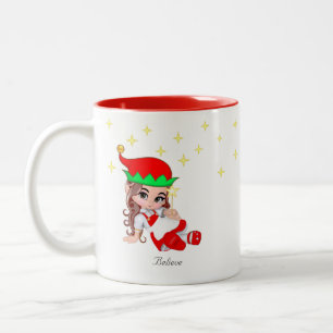 Weihnachtsgebäck in Rot & Sterne Zweifarbige Tasse