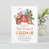 Weihnachtsgebäck & Kakao-Party Einladung (Stehend Vorderseite)