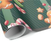Weihnachtsgebäck Karierte Weihnachtspastel Geschenkpapier (Rolleneckpunkt)