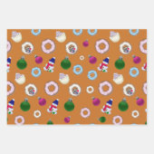 Weihnachtsgebäck - Katzen, Donuts, Waschbären, Ste Geschenkpapier Set (Vorderseite 2)