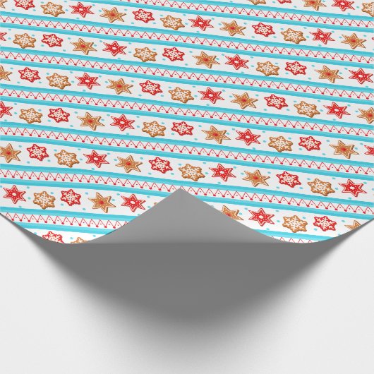 Weihnachtsgebäck Kekse Blau Geschenkpapier (Ecke)