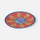 Weihnachtsgebäck Kekse Blau Pappteller (Schrägansicht)