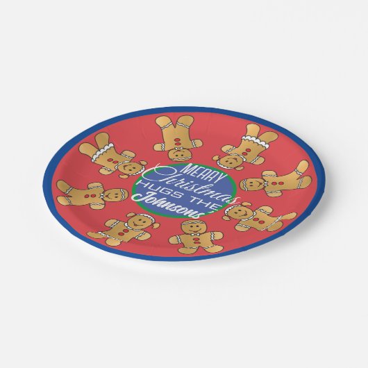 Weihnachtsgebäck Kekse Blau Pappteller (Schrägansicht)