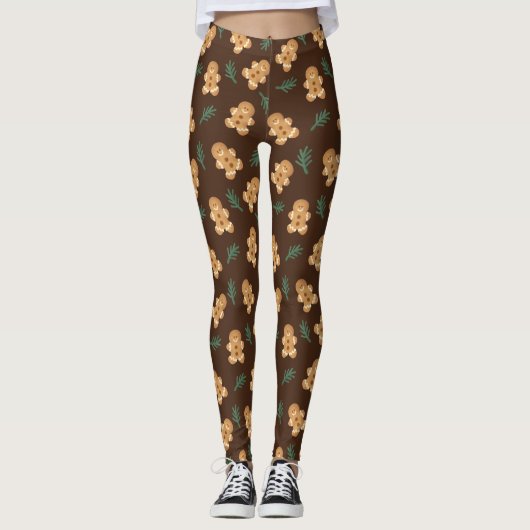 Weihnachtsgebäck Kekse Piniennadeln Leggings (Vorderseite)