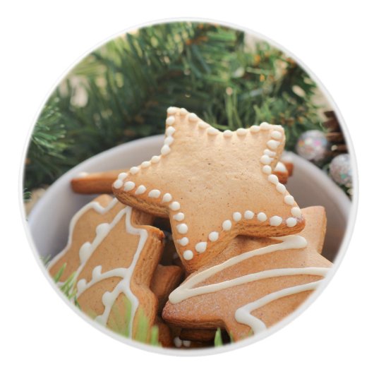 Weihnachtsgebäck Keramikknauf (Vorderseite)