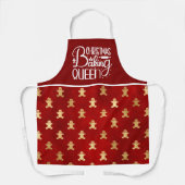 Weihnachtsgebäck Königin Red Gold Lebkuchen Mann Schürze (Vorderseite)