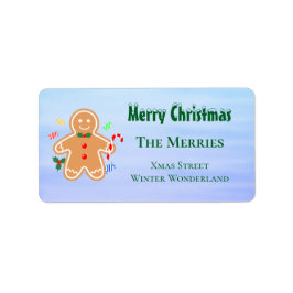 Weihnachtsgebäck Leckerei Gingerbread Man Candy Ca Adressaufkleber