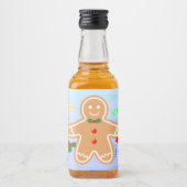 Weihnachtsgebäck Leckerei Gingerbread Man Candy Ca Alkoholflaschenetikett (Vorderseite)