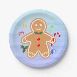 Weihnachtsgebäck Leckerei Gingerbread Man Candy Ca Pappteller