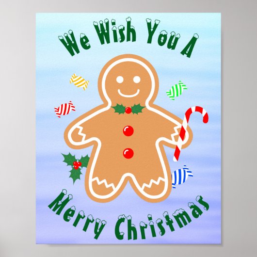 Weihnachtsgebäck Leckerei Gingerbread Man Candy Ca Poster (Vorne)