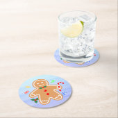 Weihnachtsgebäck Leckerei Gingerbread Man Candy Ca Runder Pappuntersetzer (Vor Ort)