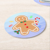 Weihnachtsgebäck Leckerei Gingerbread Man Candy Ca Runder Pappuntersetzer (Angewinkelt)