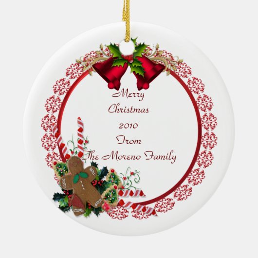 Weihnachtsgebäck Leckereien Lebkuchen Mann Keramikornament (Hinten)