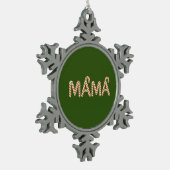 Weihnachtsgebäck Mama Mama Sweater Funny Family Schneeflocken Zinn-Ornament (Links)