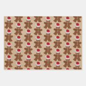 Weihnachtsgebäck Man Cookies & Candy Stripes Geschenkpapier Set (Vorderseite)