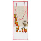 Weihnachtsgebäck Meerkat RED Wine Bag Geschenktüte Für Weinflaschen (Rückseite)