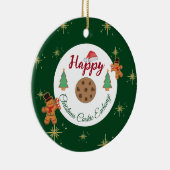 Weihnachtsgebäck mit grünem Lebkuchen Keramik Ornament (Rechts)