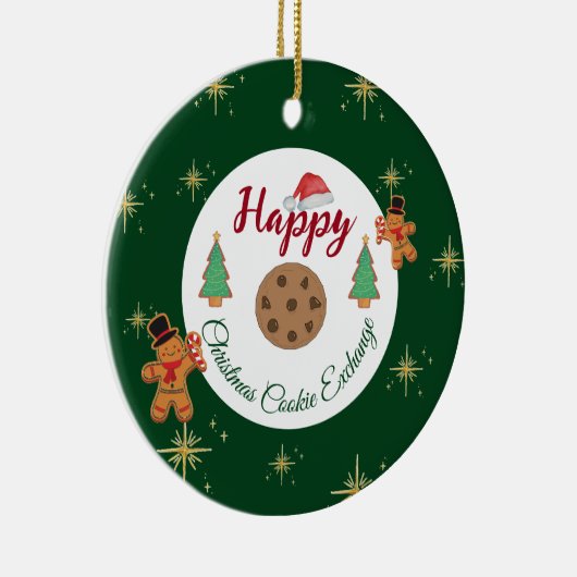 Weihnachtsgebäck mit grünem Lebkuchen Keramik Ornament (Rechts)