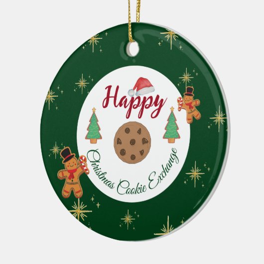 Weihnachtsgebäck mit grünem Lebkuchen Keramik Ornament (Links)