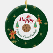 Weihnachtsgebäck mit grünem Lebkuchen Keramik Ornament (Hinten)