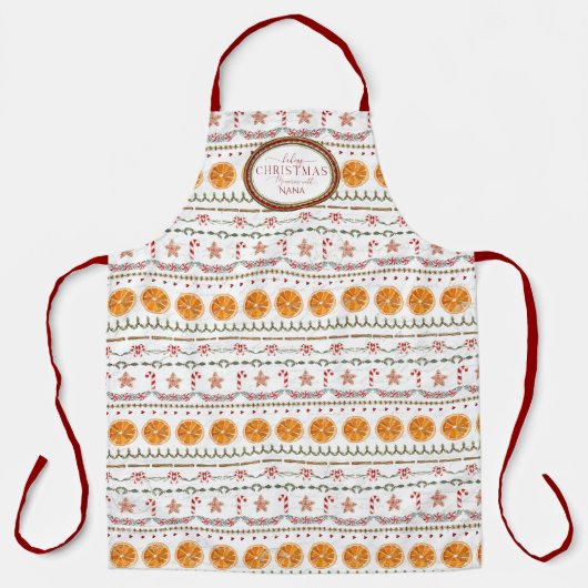 Weihnachtsgebäck mit Nana Wasserfarbe Schürze (Vorderseite)
