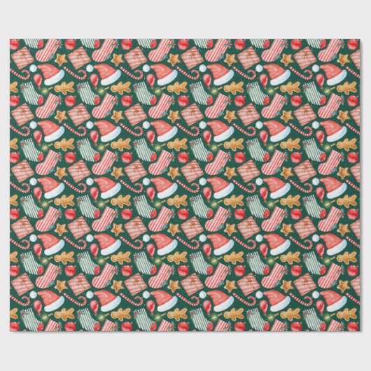 Weihnachtsgebäck mit Süßspeise Geschenkpapier (Flach)